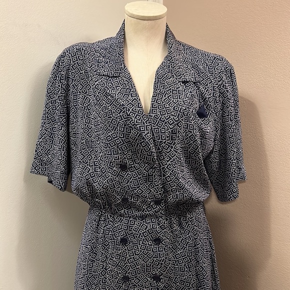 VINTAGE Liz Claiborne Double Chested Aline Maxi Dress size 12 - Picture 2 of 10